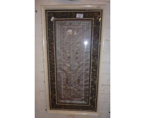 19th c Chinese embroidered silk panel