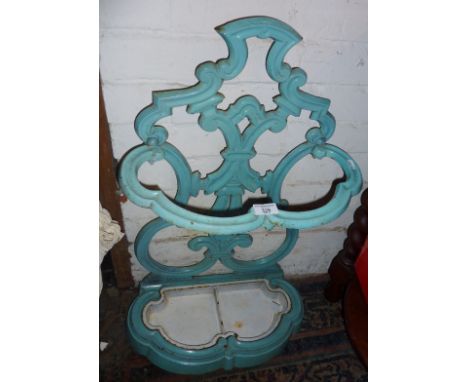 Art Nouveau painted cast iron walking stick and umbrella stand