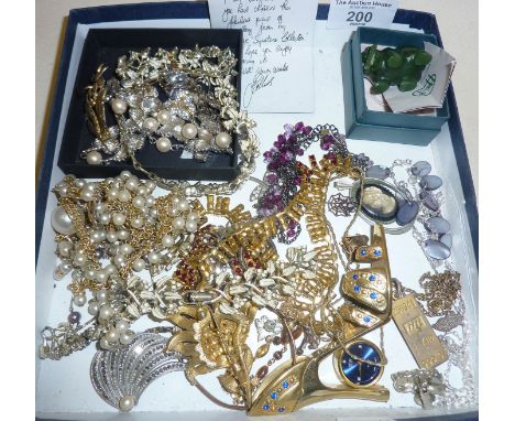 Collection of vintage costume jewellery, inc. a Joan Collins suite, bracelets, earrings, etc, and a Vancouver Pan Pacific car