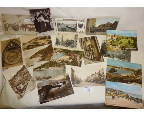 Local and West Country postcards, inc. the roller skating rink at Walditch, c. 1900's, and employees at William Hounsell &amp