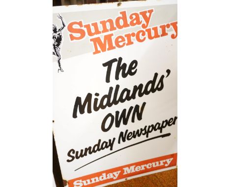 Enamel Sunday mercury newspaper sign 