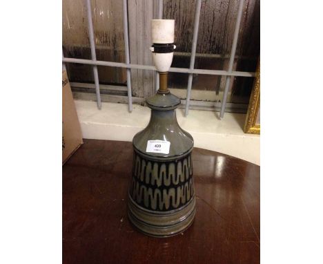 A studio pottery lamp base.