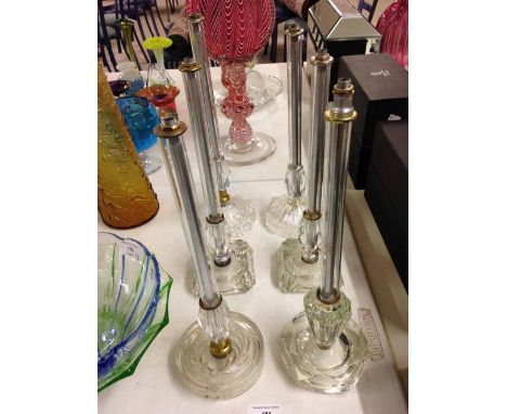 6 glass lamp bases.
