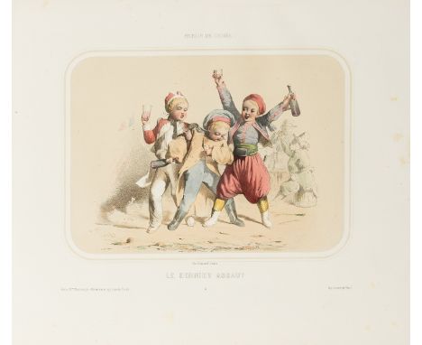 Crimea.- Lièvre (Édouard) Retour de Crimée, hand-coloured lithograph title and 15 hand-coloured lithograph plates, scattered 