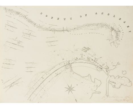 Railways.- Stephenson (George &amp; Robert) Plans &amp; Sections of the Chester &amp; Holyhead Railway, title as upper cover,