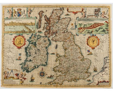 British Isles.- Speed (John) The Kingdome of Great Britaine and Ireland, First edition, map with strapwork title cartouche, i