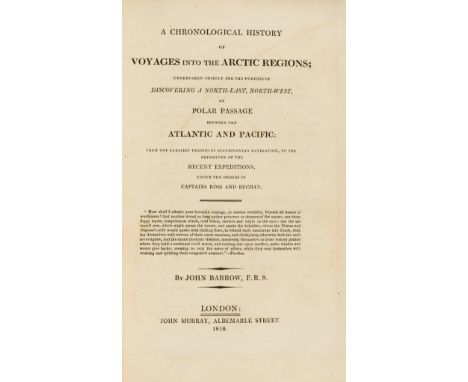 Polar.- Arctic.- Barrow (John) A Chronological History of Voyages into the Arctic Regions, first edition, half-title, large f