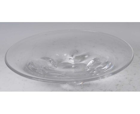 A large Orrifors heavy clear glass shallow circular table bowl, etched Orrifors and further numbered verso, dia.33.5cm