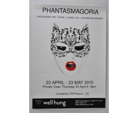 Gallery poster for the Phantasmagoria exhibition at the Well Hung Gallery, 239 Hoxton Street, London, May 2015, lithograph pr