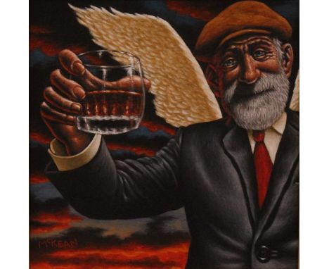 Graham McKean (b.1962) - The Angel's Share, oil on canvas, signed lower left, 30 x 30cm