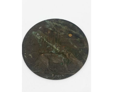 A death plaque, not in a frame, bronze plaque for a William Taylor 