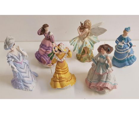 FIVE WEDGWOOD FOR SPINK FIGURINEScomprising The Royal Flower Show, 481/10000, 20cm high, Royal Ascot, 244/10000, 20.5cm high,