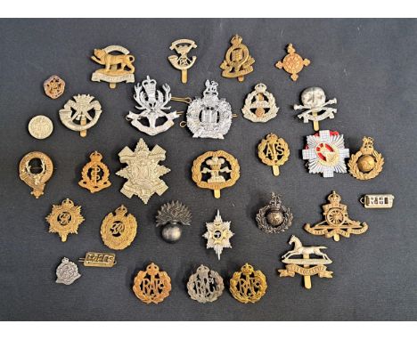 SELECTION OF MILITARY REGIMENTAL BADGESincluding The Glasgow Highlanders, Royal Marines, Royal Engineers, Royal Army Ordnance