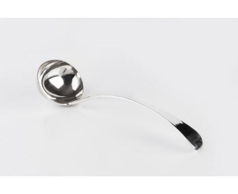 A LATE 19TH/EARLY 20TH CENTURY CANADIAN OLD ENGLISH PATTERN SOUP LADLE by Birks, Montreal, 31cm long
