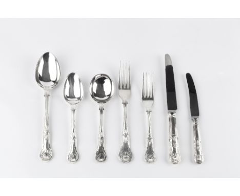 A SET OF SIX SILVER KING'S PATTERN TEASPOONS by Viner's, Sheffield 1967, cased; a set of six silver King's pattern coffee spo