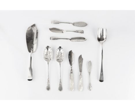 A GEORGE III SILVER FIDDLE PATTERN FISH SLICE, with pierced blade, maker's mark indistinct but possibly by John Shekleton, Lo