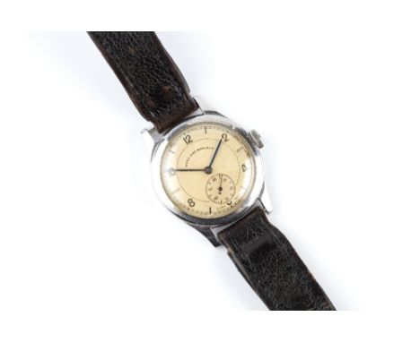 A GENTLEMAN'S STAINLESS STEEL WRISTWATCH BY LONGINES FOR WEST END WATCH CO, the circular dial with alternate Arabic numerals 