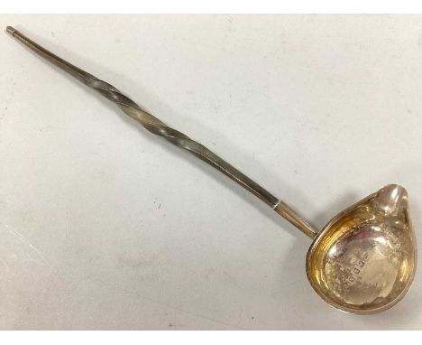 A Georgian Hallmarked Silver Toddy Ladle, HB, London 1783, with twisted handle, overall length 32.8cm.