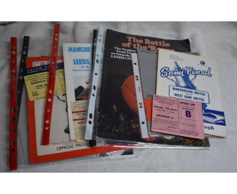 A collection of programmes and tickets featuring Manchester United or matches at Old Trafford in FA Cup Semi Finals and Final