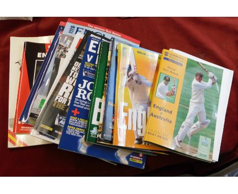 A Collection of (14) of Cricket Third Test Match  glossy programmes some have ticket in side from the 1990's