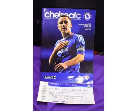 Scarce Chelsea v Manchester United programme and ticket scheduled to be played 19th December 2010 but the match had to be pos