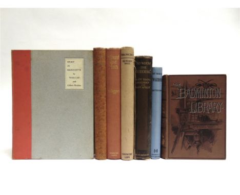 [EQUINE]  Jelf, Wilfrid. Sport in Silhouette, first edition, Country Life, London, 1933, red cloth-backed boards with onlaid 