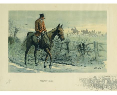 AFTER SNAFFLES [CHARLIE JOHNSON PAYNE] (BRITISH 1884-1967) Tally-Ho Back, colour print with vignette, signed in pencil, 36 x 