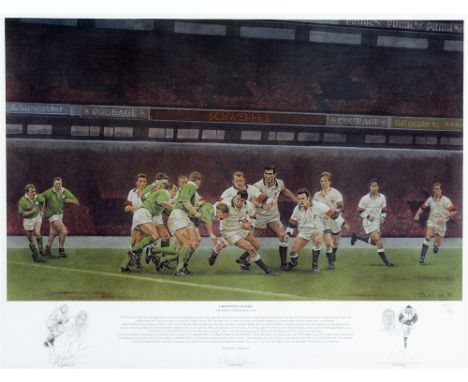 AFTER STEPHEN DOIG Crowning Glory, Saturday 16th March 1996, England 28, Ireland 15, limited edition colour print, no. 777/85