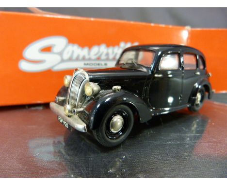 A Somerville Models precision diecast 1:43 scale Standard Flying 12 Delux in black no 142. Appears mint+, within the original