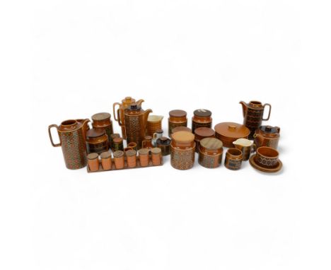  Hornsea Saffron Spice Rack, together with storage jars, teapots etc 