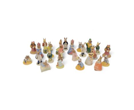 Collection of Royal Doulton Bunnykins figures, including Sundial Bunnykins, Mystic Bunnykins, Father Bunnykins etc