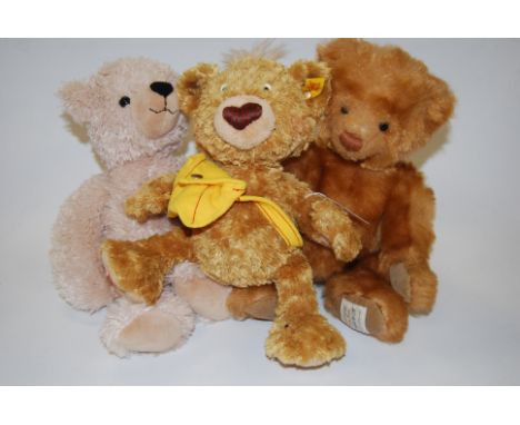 A modern Steiff collectors bear, having button to ear with yellow label 'Happy Teddy Bear', No.012655; together with a Hallma