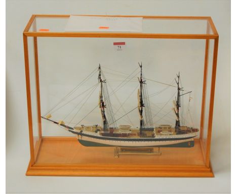 A scale replica of SMS Seadler, in glazed case, case w.46cm