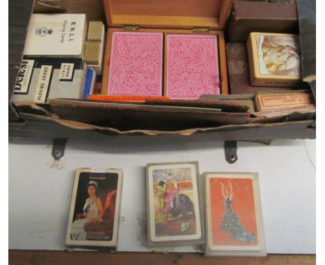 A card box and playing cards