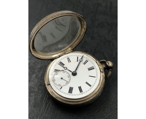A VICTORIAN HALLMARKED SILVER OPEN FACED POCKET WATCH. DATED 1891, LONDON. THE MOVEMENT SIGNED ISAAC LETOWICH, LONDON, E.NUMB
