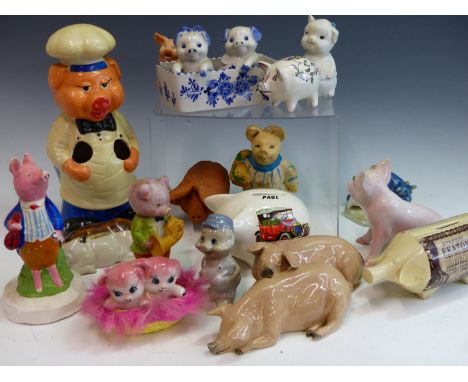 AN EXTENSIVE COLLECTION OF VINTAGE PIG ORNAMENTS INCLUDING MONEY BANKSthe proceeds from the sale of this lot will be donated 