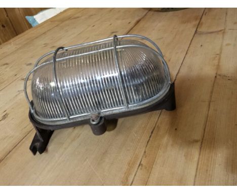 Vintage bulkhead light fitting, industrial approx 17 cm