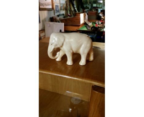 Vintage cream ceramic elephant