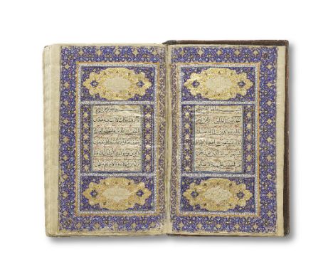 An illuminated Qur'an, commissioned by Amir Guneh Khan Qajar, and completed for his son Nasrullah Qajar, copied by Ibn Muhamm
