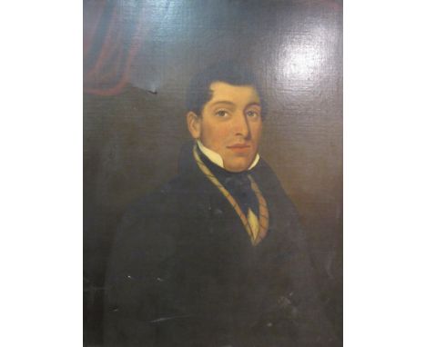 A Victorian oil on canvas portrait of Tom Garbutt framed, label verso, 75 x 62cm 