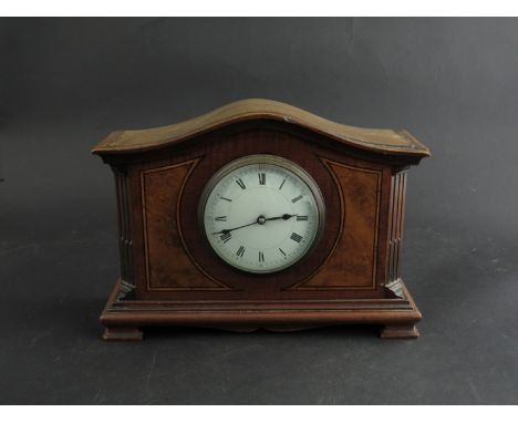 An Edwardian walnut mantel clock with Roman numerated dial and a carriage clock a/f (2) 