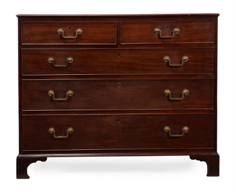 A GEORGE III MAHOGANY CHEST OF DRAWERSIN THE MANNER OF THOMAS CHIPPENDALE, CIRCA 177089cm high, 109cm wide, 51.5cm deep Condi