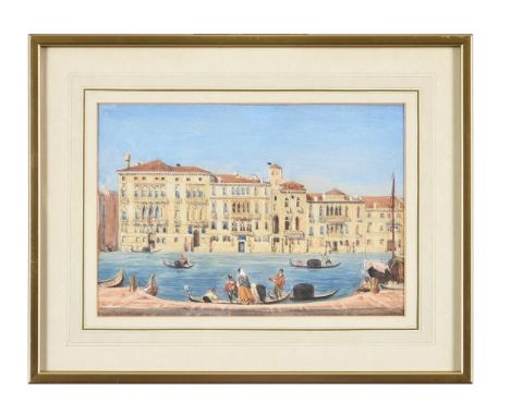 ITALIAN SCHOOL (19TH CENTURY) FIGURES ON A VENETIAN CANAL Watercolour and pencil18 x 26cm (7 x 10 in.)Provenance: Private Col