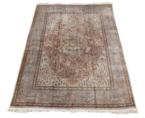 A TABRIZ CARPETSIGNED BY MASTER WEAVER TABATABAIEapproximately 344 x 263cm Condition Report: Wear and surface dirt to carpet 