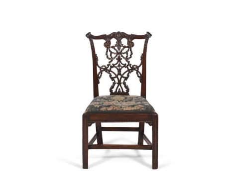 AN EARLY GEORGE III MAHOGANY SIDE CHAIR IN THE MANNER OF THOMAS CHIPPENDALE, CIRCA 1760 99cm high, 57cm wide, 49cm deep overa