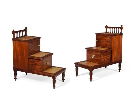 A PAIR OF REGENCY MAHOGANY LIBRARY STEPSIN THE MANNER OF GILLOWS, CIRCA 1815each 83cm high, 39.5cm wide, 75cm deep overallPro