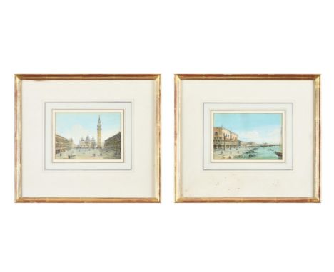 MANNER OF FRANCESCO GUARDI A VIEW OF ST MARK'S SQUARE AND BASILICA SAN MARCO, THE DOGE'S PALACE Watercolour and bodycolour, a