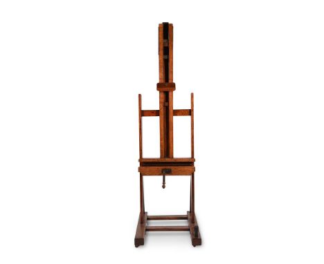 A LATE VICTORIAN OAK ARTIST'S EASEL CIRCA 1890 Height and angle adjustable 67.5cm wide, 75.5cm deep Condition Report: Marks, 