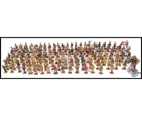 A large collection of approximately 151 loose Del Prado hand painted diecast scale model military figures from collections; '