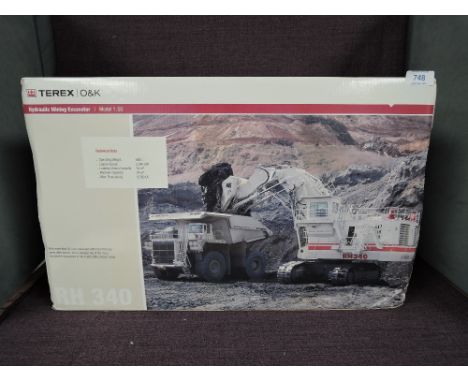 A Terex O&amp;K 1:50 scale diecast, RH340 Hydraulic Mining Excavator, in original polystyrene packaging and outer box, model 